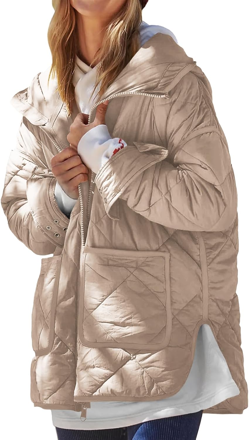 Loose Fit Hooded Pullover Puffer for Women