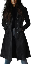 Faux Suede Trench Coat for Women