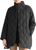Stand Collar Quilted Puffer Jacket for Women