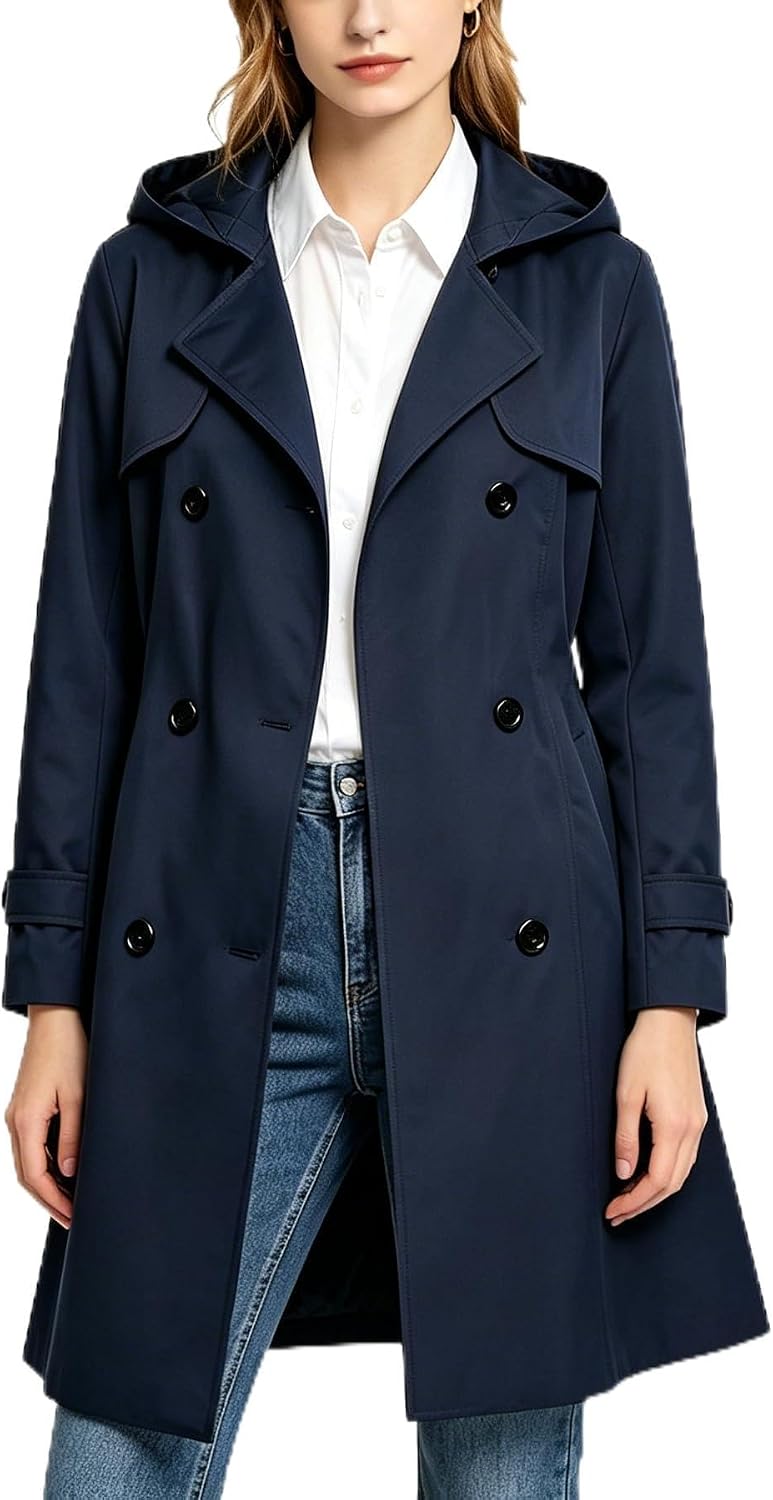 Waterproof Windproof Long Trench Coat for Women