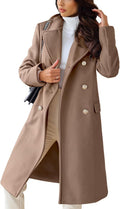 Double Breasted Long Wool Overcoat for Women