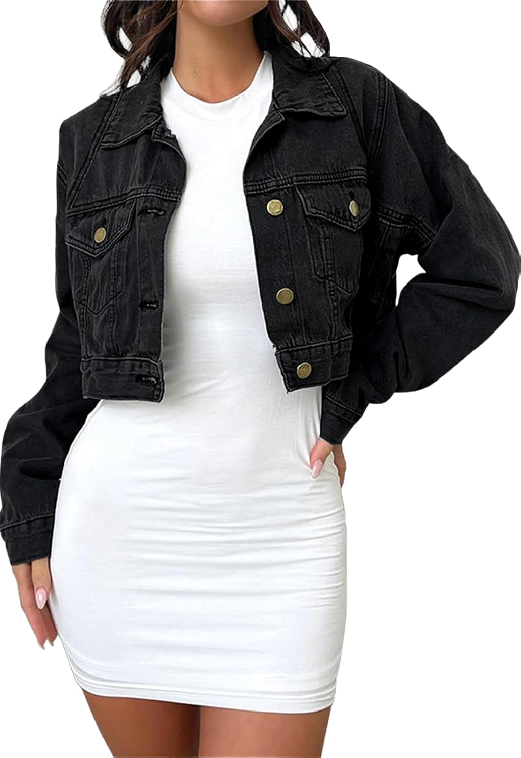 Vintage Washed Denim Jacket for Women