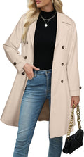 Classic Trench Coat with Ruffled Hem for Women