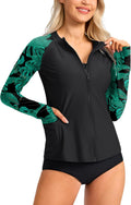 Full Zip Rash Guard with Pockets for Women
