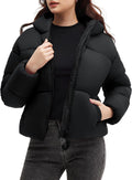 Cropped Hooded Quilted Jacket for Women