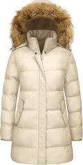 Detachable Fur Hood Puffer Coat for Women