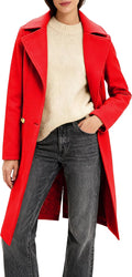 Notched Lapel Wool Coat for Women