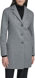Longline Faux Wool Coat for Women